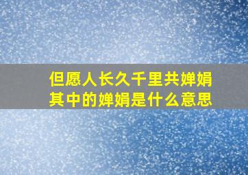 但愿人长久千里共婵娟其中的婵娟是什么意思