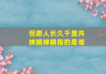 但愿人长久千里共婵娟婵娟指的是谁