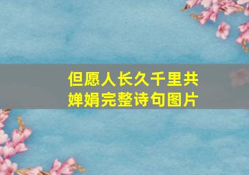 但愿人长久千里共婵娟完整诗句图片