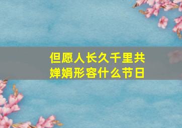 但愿人长久千里共婵娟形容什么节日