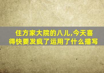 住方家大院的八儿,今天喜得快要发疯了运用了什么描写