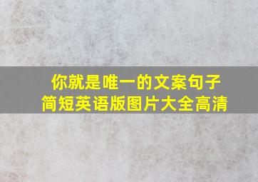 你就是唯一的文案句子简短英语版图片大全高清