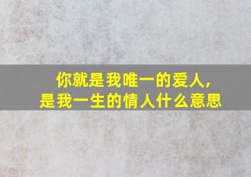 你就是我唯一的爱人,是我一生的情人什么意思