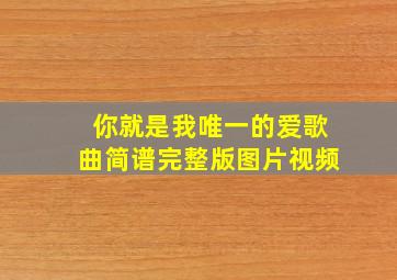 你就是我唯一的爱歌曲简谱完整版图片视频