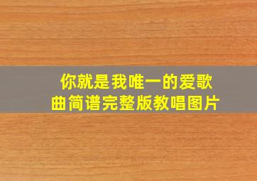 你就是我唯一的爱歌曲简谱完整版教唱图片