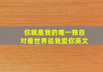 你就是我的唯一独自对着世界说我爱你英文