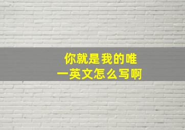 你就是我的唯一英文怎么写啊