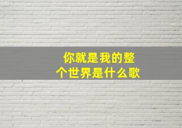 你就是我的整个世界是什么歌