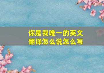 你是我唯一的英文翻译怎么说怎么写