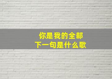 你是我的全部下一句是什么歌