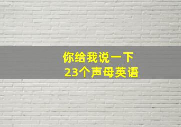 你给我说一下23个声母英语