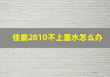 佳能2810不上墨水怎么办