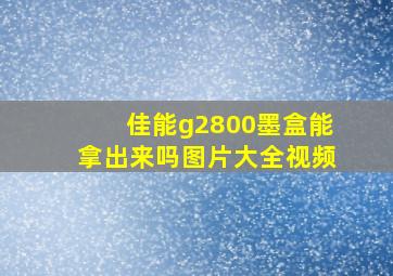 佳能g2800墨盒能拿出来吗图片大全视频