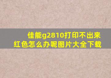 佳能g2810打印不出来红色怎么办呢图片大全下载