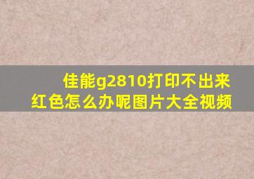 佳能g2810打印不出来红色怎么办呢图片大全视频