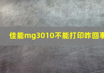 佳能mg3010不能打印咋回事