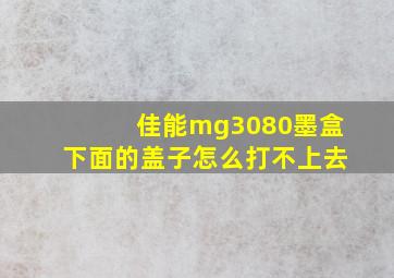 佳能mg3080墨盒下面的盖子怎么打不上去