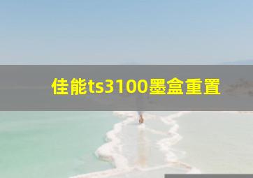 佳能ts3100墨盒重置