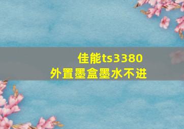 佳能ts3380外置墨盒墨水不进