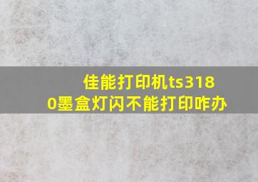 佳能打印机ts3180墨盒灯闪不能打印咋办