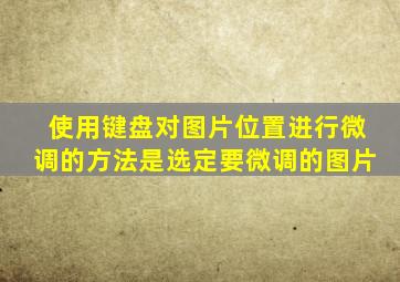 使用键盘对图片位置进行微调的方法是选定要微调的图片