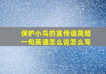 保护小鸟的宣传语简短一句英语怎么说怎么写