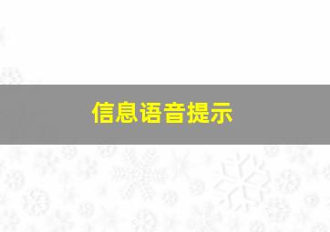 信息语音提示