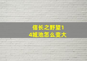 信长之野望14城池怎么变大