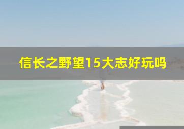 信长之野望15大志好玩吗