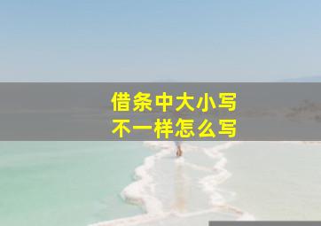 借条中大小写不一样怎么写