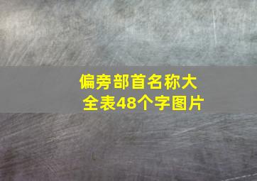 偏旁部首名称大全表48个字图片