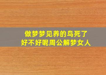 做梦梦见养的鸟死了好不好呢周公解梦女人