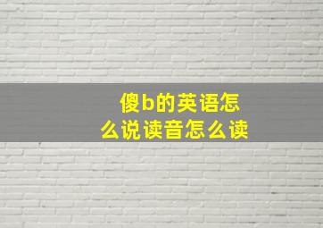 傻b的英语怎么说读音怎么读