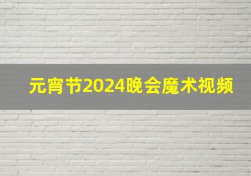 元宵节2024晚会魔术视频