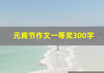 元宵节作文一等奖300字