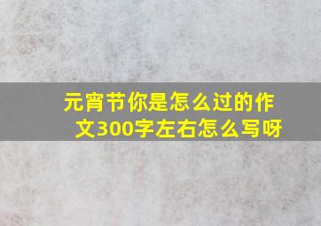 元宵节你是怎么过的作文300字左右怎么写呀