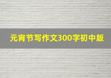 元宵节写作文300字初中版