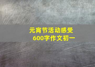 元宵节活动感受600字作文初一