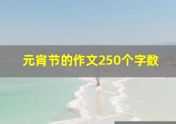 元宵节的作文250个字数