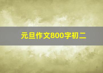 元旦作文800字初二