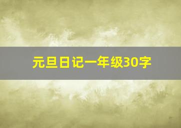 元旦日记一年级30字