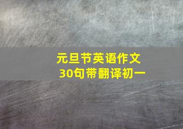 元旦节英语作文30句带翻译初一