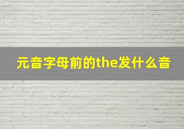 元音字母前的the发什么音