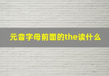 元音字母前面的the读什么