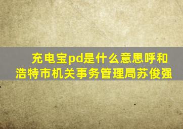 充电宝pd是什么意思呼和浩特市机关事务管理局苏俊强