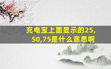 充电宝上面显示的25,50,75是什么意思啊