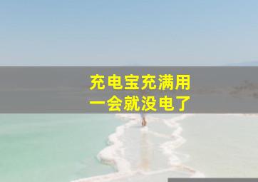 充电宝充满用一会就没电了