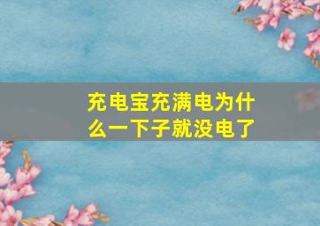 充电宝充满电为什么一下子就没电了