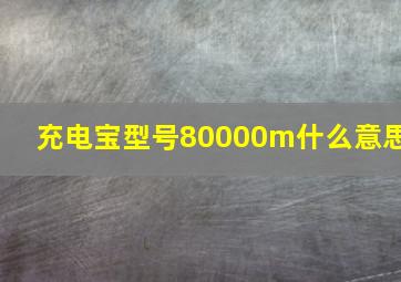 充电宝型号80000m什么意思