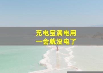 充电宝满电用一会就没电了